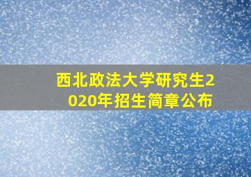 西北政法大学研究生2020年招生简章公布