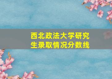 西北政法大学研究生录取情况分数线