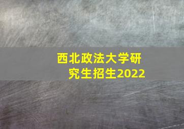 西北政法大学研究生招生2022