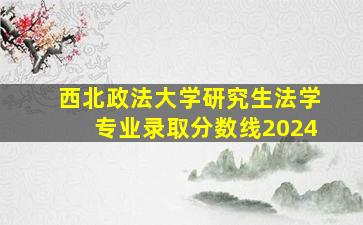 西北政法大学研究生法学专业录取分数线2024