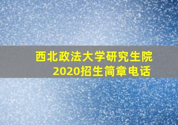 西北政法大学研究生院2020招生简章电话