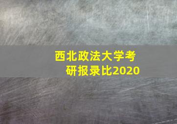 西北政法大学考研报录比2020