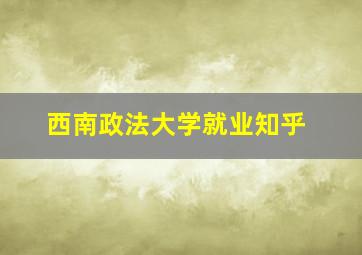 西南政法大学就业知乎