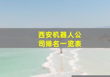 西安机器人公司排名一览表