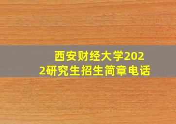 西安财经大学2022研究生招生简章电话