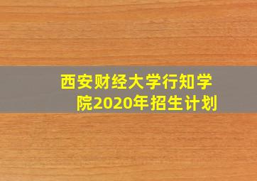 西安财经大学行知学院2020年招生计划