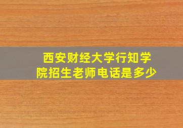 西安财经大学行知学院招生老师电话是多少