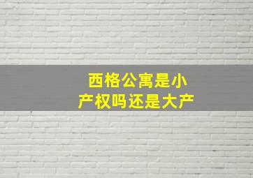 西格公寓是小产权吗还是大产