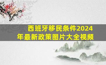 西班牙移民条件2024年最新政策图片大全视频