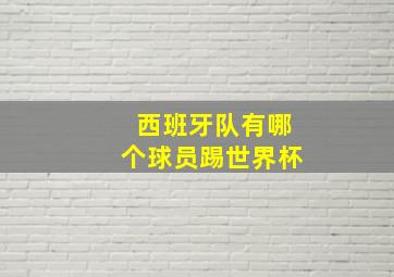 西班牙队有哪个球员踢世界杯