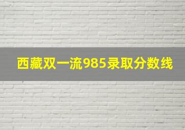 西藏双一流985录取分数线