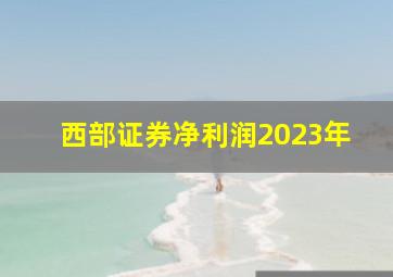 西部证券净利润2023年