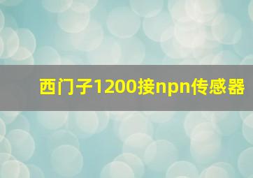 西门子1200接npn传感器