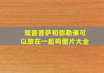 观音菩萨和弥勒佛可以放在一起吗图片大全