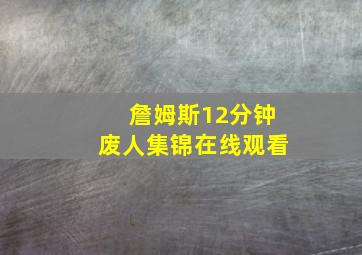 詹姆斯12分钟废人集锦在线观看