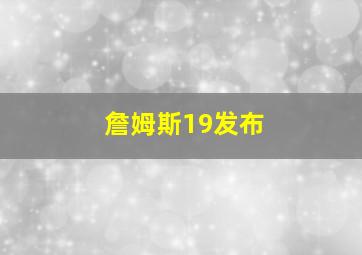 詹姆斯19发布