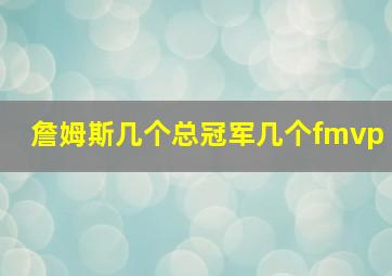 詹姆斯几个总冠军几个fmvp