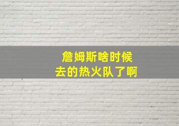 詹姆斯啥时候去的热火队了啊