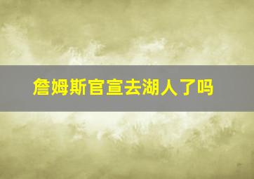 詹姆斯官宣去湖人了吗