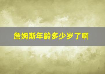 詹姆斯年龄多少岁了啊