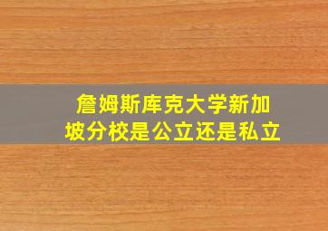 詹姆斯库克大学新加坡分校是公立还是私立