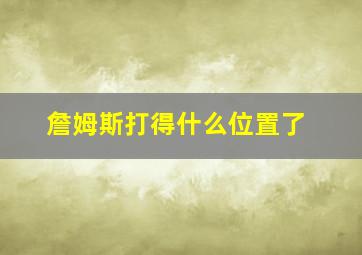 詹姆斯打得什么位置了