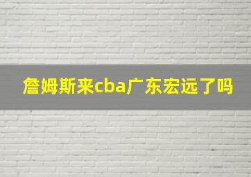 詹姆斯来cba广东宏远了吗