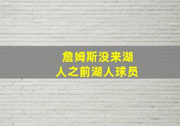 詹姆斯没来湖人之前湖人球员