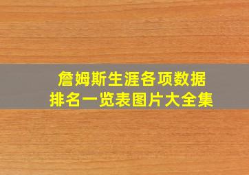 詹姆斯生涯各项数据排名一览表图片大全集