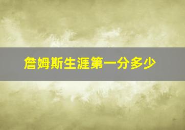 詹姆斯生涯第一分多少