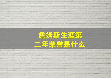 詹姆斯生涯第二年荣誉是什么