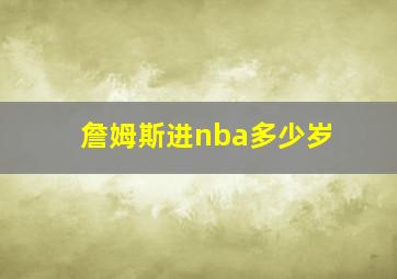 詹姆斯进nba多少岁