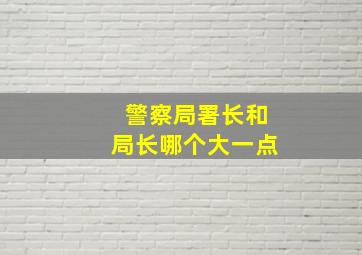 警察局署长和局长哪个大一点