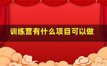 训练营有什么项目可以做