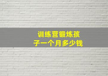 训练营锻炼孩子一个月多少钱