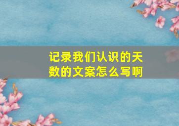 记录我们认识的天数的文案怎么写啊