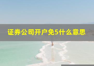 证券公司开户免5什么意思