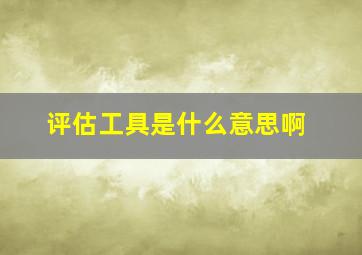 评估工具是什么意思啊