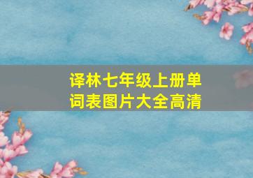 译林七年级上册单词表图片大全高清