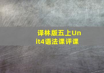 译林版五上Unit4语法课评课