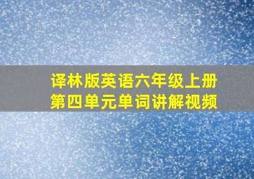 译林版英语六年级上册第四单元单词讲解视频