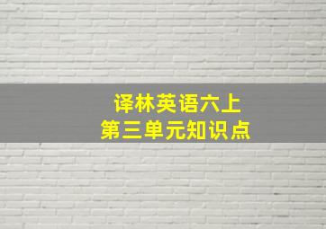 译林英语六上第三单元知识点