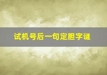 试机号后一句定胆字谜