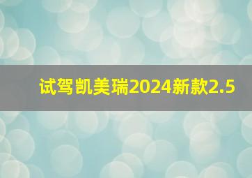 试驾凯美瑞2024新款2.5