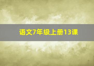 语文7年级上册13课