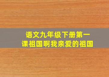 语文九年级下册第一课祖国啊我亲爱的祖国