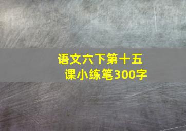 语文六下第十五课小练笔300字