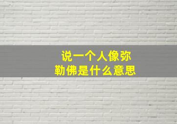 说一个人像弥勒佛是什么意思