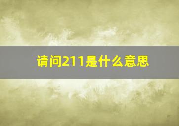 请问211是什么意思