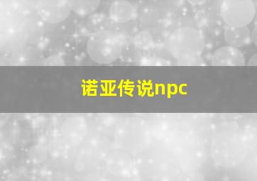 诺亚传说npc